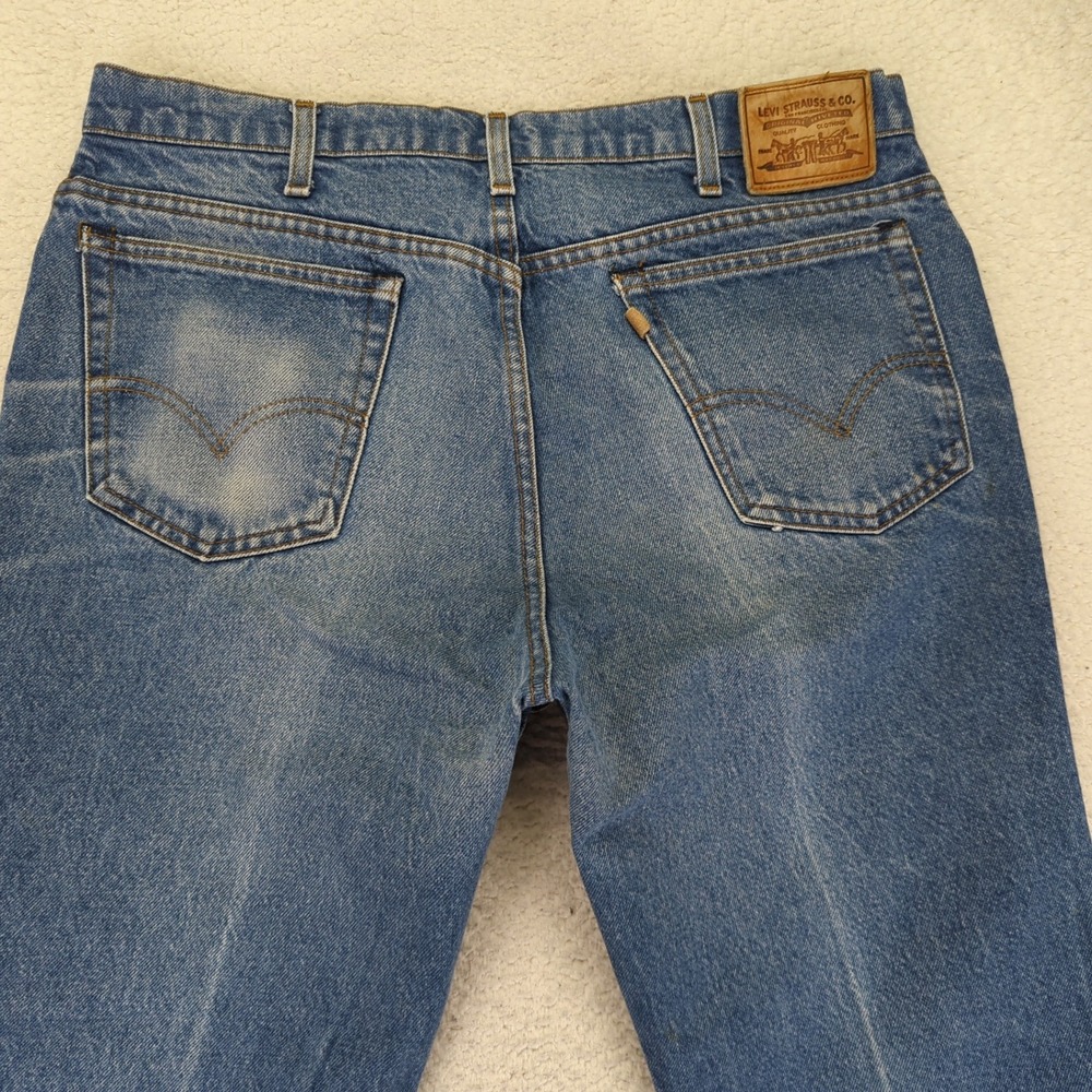 Vtg Levi's For Men Skosh More Room Jeans Blue Denim Straight Leg Talon Zip 38x27 - Picture 12 of 13